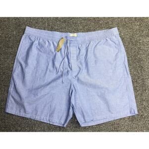 NWT J.Crew Men’s XXL Blue Cotton Lounge Shorts Pockets Relaxed Fit 7” Inseam